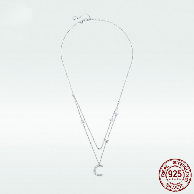 Starlight Moon Pure Silver S925 Plated Necklace