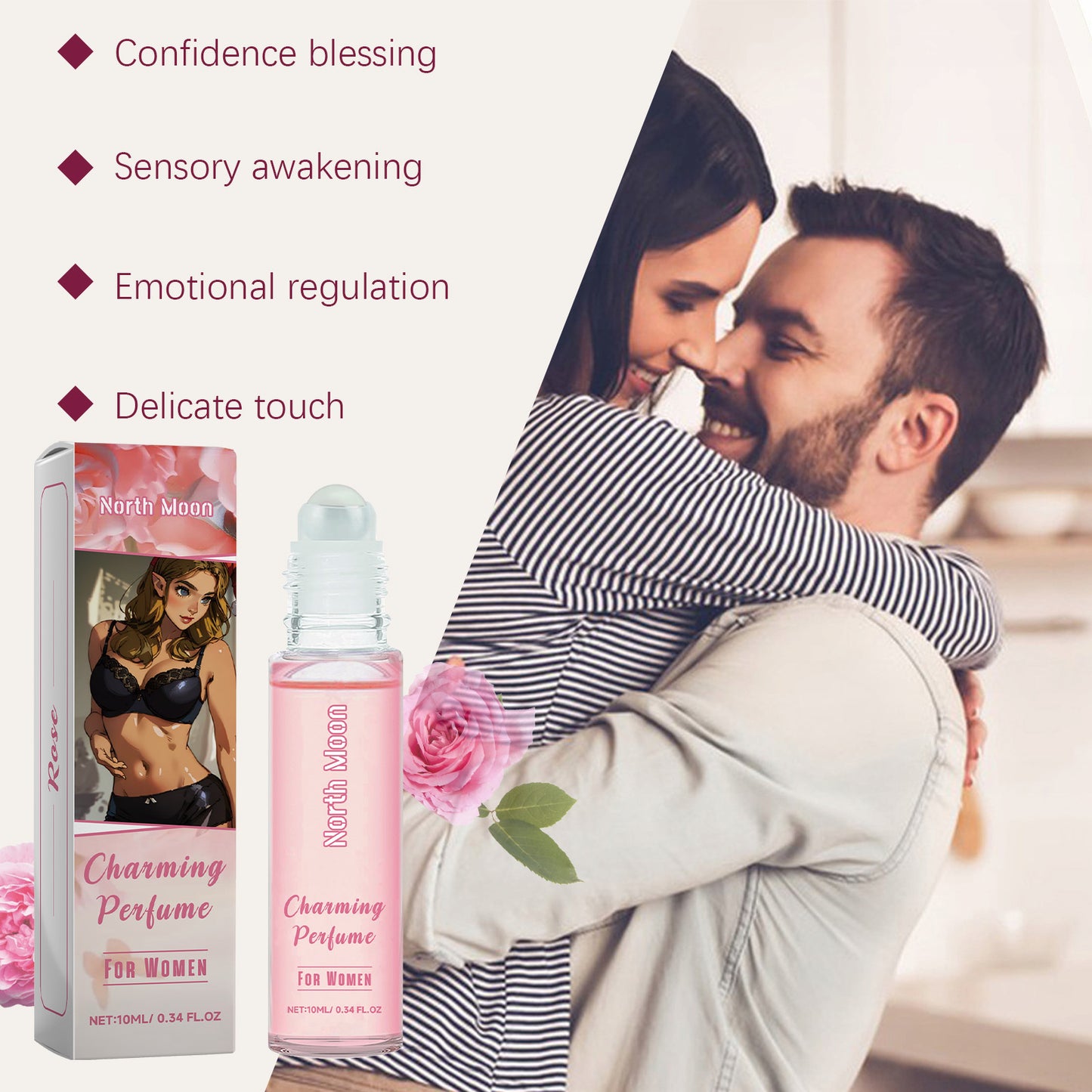 Rose Pheromone Roll-On Perfume For Women Portable Fragrance Light Fresh Niche Perfume