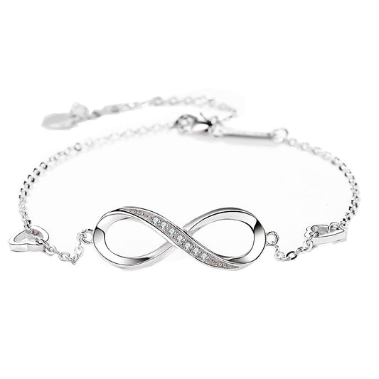 S925 Sterling Silver 8 Character Bracelet Fashion Jewelry Letter Jewelry for Women