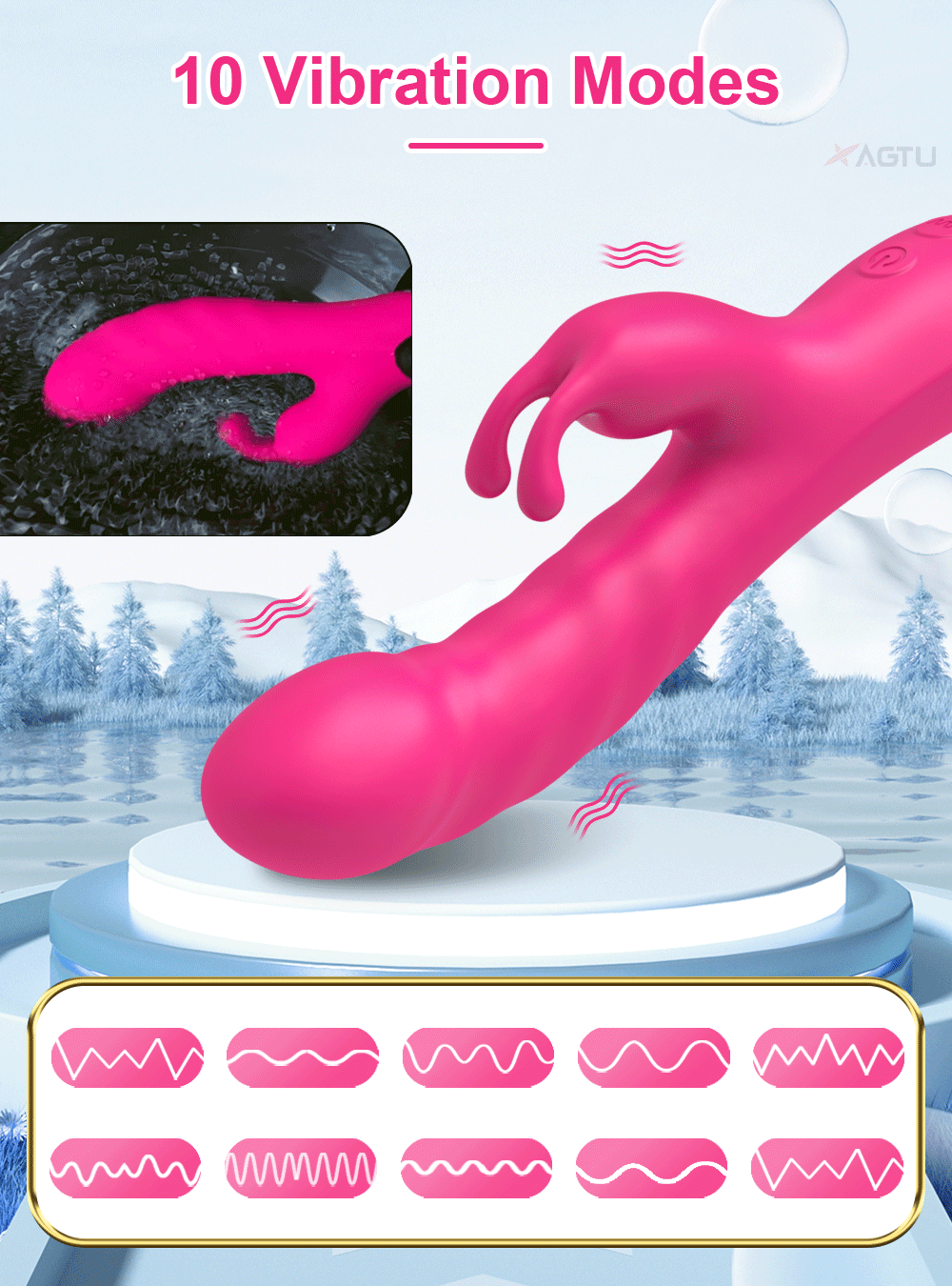 Kaninchen Vibrator Für Frauen Leistungsstarke G-punkt Teleskop Rotierenden Klitoris Vagina Stimulator Weibliche Masturbator Für Erwachsene Sexy Spielzeug