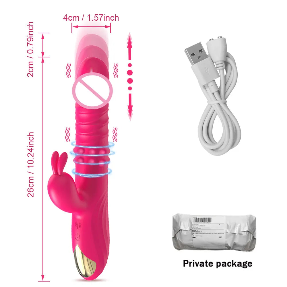 Kaninchen Vibrator Für Frauen Leistungsstarke G-punkt Teleskop Rotierenden Klitoris Vagina Stimulator Weibliche Masturbator Für Erwachsene Sexy Spielzeug