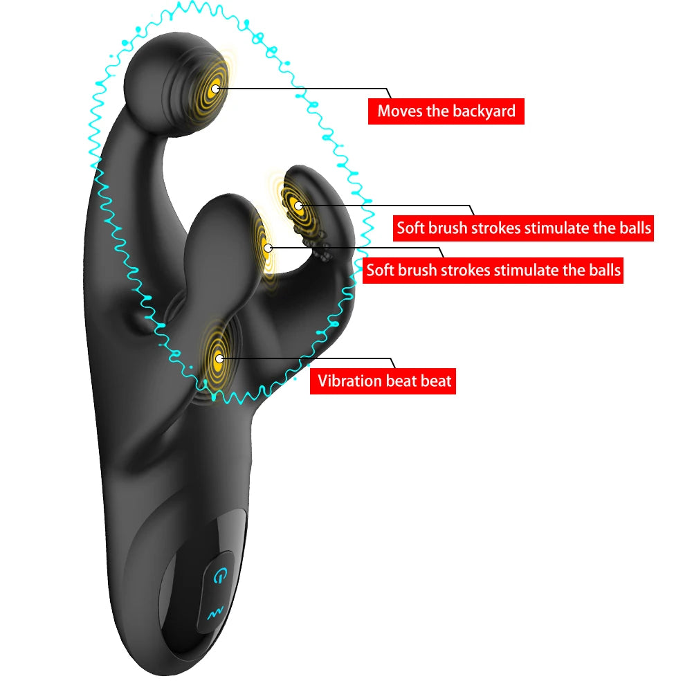 Hoden Massager Vibratoren für Männer Sexy Spielzeug 10 Geschwindigkeiten Vibrierende Prostata-massagegerät Silikon Erwachsenen Waren für Männer Paar Erotische
