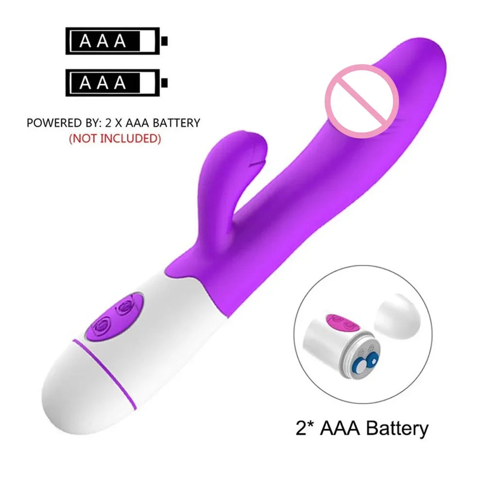 Kaninchen-Vibrator für Frauen, Vagina, G-Punkt, Nippel, Klitoris-Stimulator, stoßender, teleskopischer, rotierender Dildo für Erwachsene, sexy Spielzeug