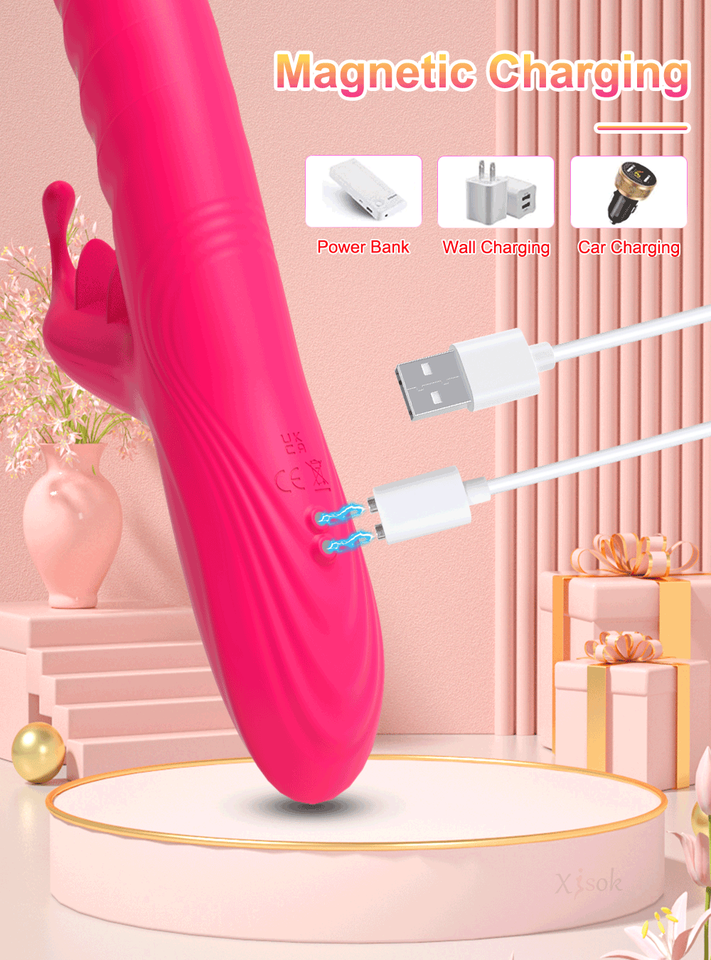 Kaninchen Vibrator Für Frauen Leistungsstarke G-punkt Teleskop Rotierenden Klitoris Vagina Stimulator Weibliche Masturbator Für Erwachsene Sexy Spielzeug