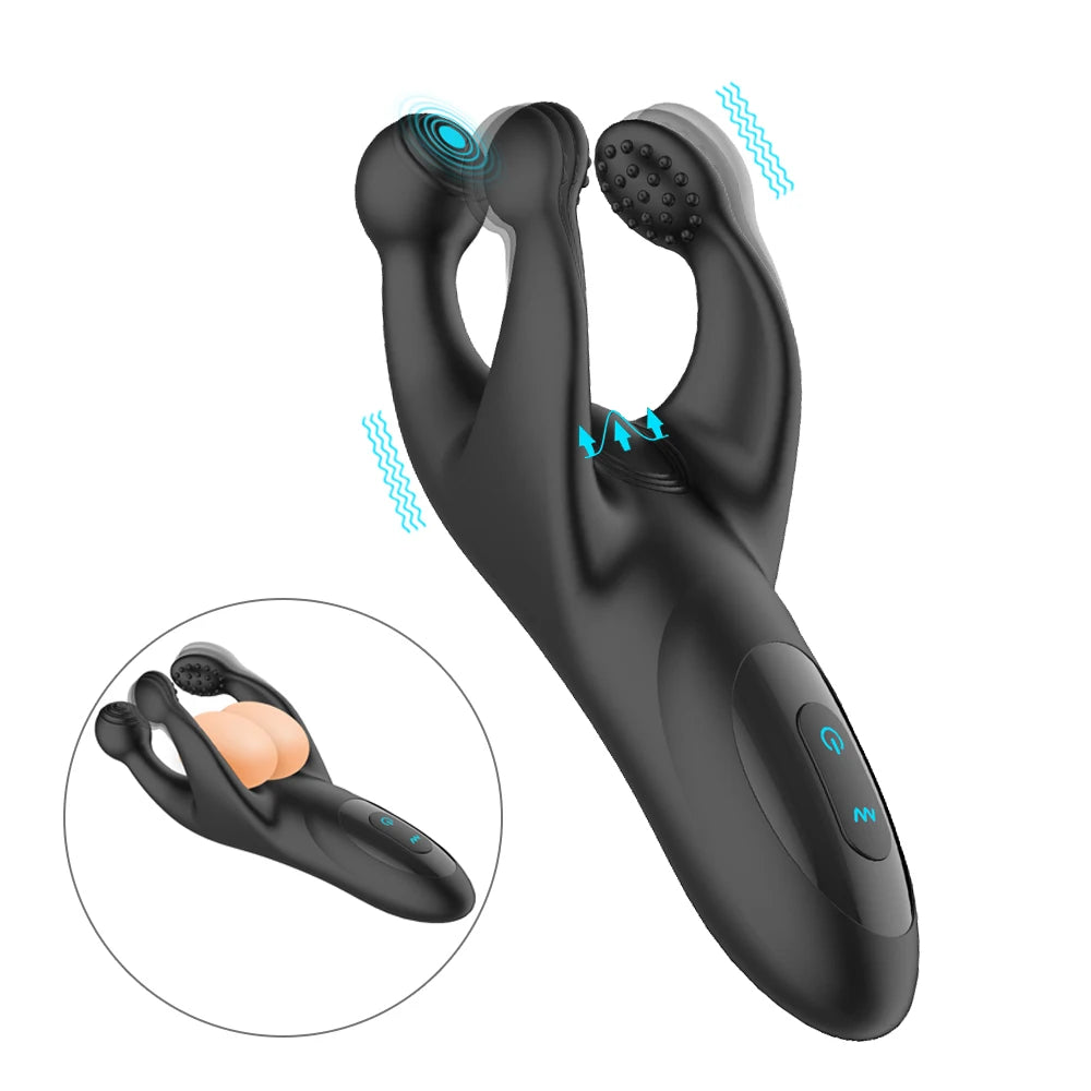 Hoden Massager Vibratoren für Männer Sexy Spielzeug 10 Geschwindigkeiten Vibrierende Prostata-massagegerät Silikon Erwachsenen Waren für Männer Paar Erotische