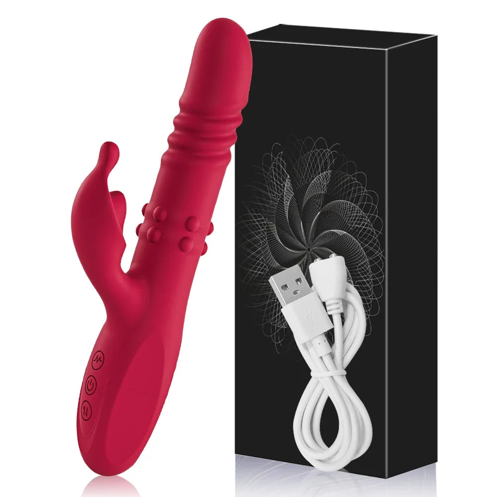 Kaninchen Vibrator Für Frauen Leistungsstarke G-punkt Teleskop Rotierenden Klitoris Vagina Stimulator Weibliche Masturbator Für Erwachsene Sexy Spielzeug