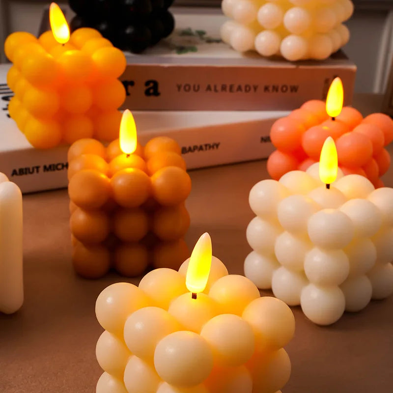 Sicher flammenlose Elektronische kerze Weihnachten hochzeit party luxus Led kerzen mit batterien hause dekoration gefälschte cube kerzen