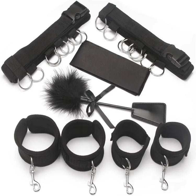 Bdsm Set Spielzeug Sex Handschellen für Paare Erwachsene Kit Bdsm Sexuelle Handschellen Augenbinde Strapon Bett Bondage Erotik Sklave Sadomasochismus