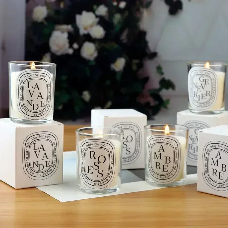 Romantische transparente duftende Duftkerzen, Lichtgeschenk, duftende aromatische Kerzen, Gastgeschenkkerzen, Hochzeitskerzen, Kerzenglas