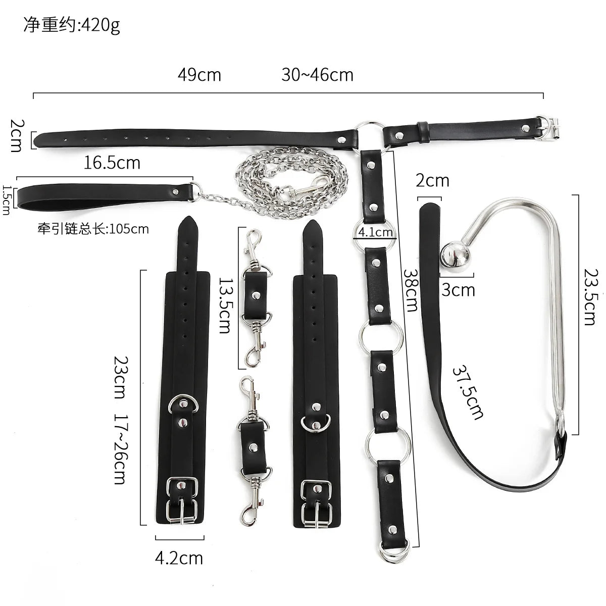 Bdsm Sex Spielzeug Einstellbare Größe Leder Kragen Hals Bondage Kit Anal Haken Metall Butt Plug SM Erwachsene Spiele Paar Flirt Sex Spielzeug