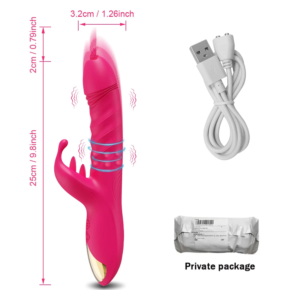 Kaninchen Vibrator Für Frauen Leistungsstarke G-punkt Teleskop Rotierenden Klitoris Vagina Stimulator Weibliche Masturbator Für Erwachsene Sexy Spielzeug