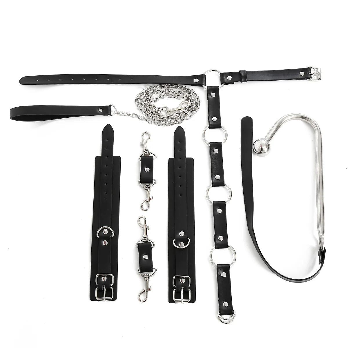 Bdsm Sex Spielzeug Einstellbare Größe Leder Kragen Hals Bondage Kit Anal Haken Metall Butt Plug SM Erwachsene Spiele Paar Flirt Sex Spielzeug