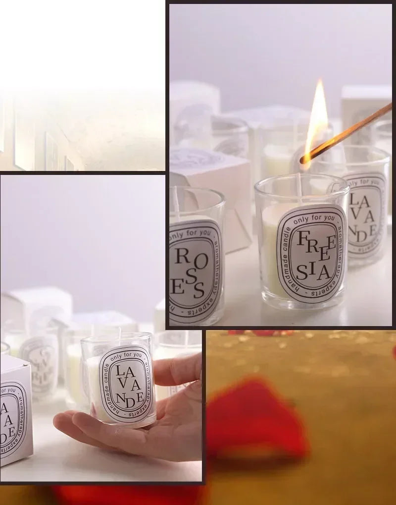 Romantische transparente duftende Duftkerzen, Lichtgeschenk, duftende aromatische Kerzen, Gastgeschenkkerzen, Hochzeitskerzen, Kerzenglas