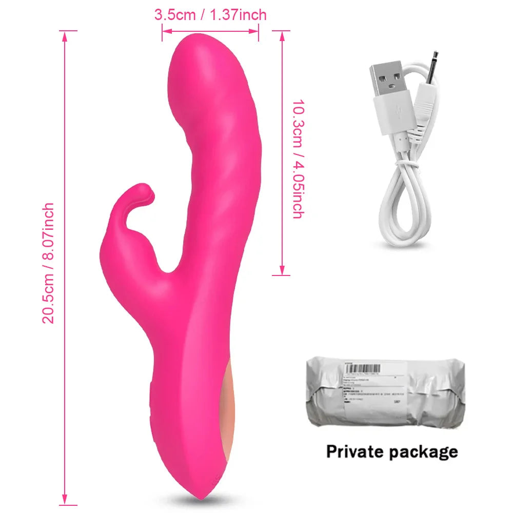 Kaninchen Vibrator Für Frauen Leistungsstarke G-punkt Teleskop Rotierenden Klitoris Vagina Stimulator Weibliche Masturbator Für Erwachsene Sexy Spielzeug