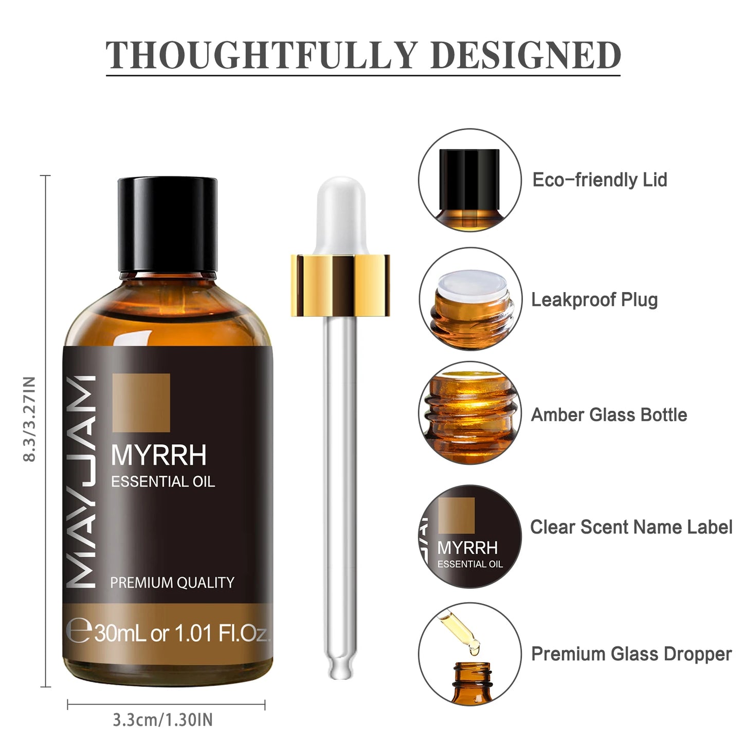 30 ml Aromatherapie-Massageöl, reine natürliche ätherische Öle, Fenchel-Basilikum, Scharfsalbei, Kiefernnadeln, Pfeffer, Thymian, Ingweröl