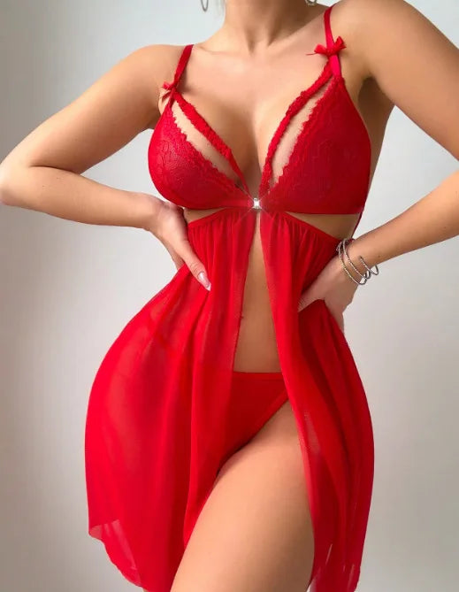 Sexy Dessous Für Frau Transparent Porno Sexuelle Kleidung Kleid Erotische Unterwäsche Nachthemd Mit Tanga Nachtwäsche