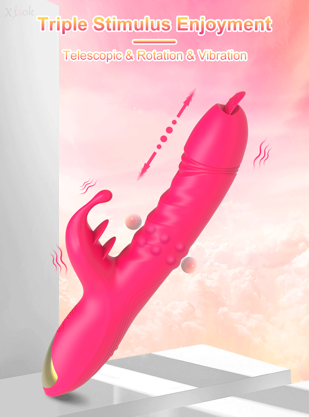 Kaninchen Vibrator Für Frauen Leistungsstarke G-punkt Teleskop Rotierenden Klitoris Vagina Stimulator Weibliche Masturbator Für Erwachsene Sexy Spielzeug