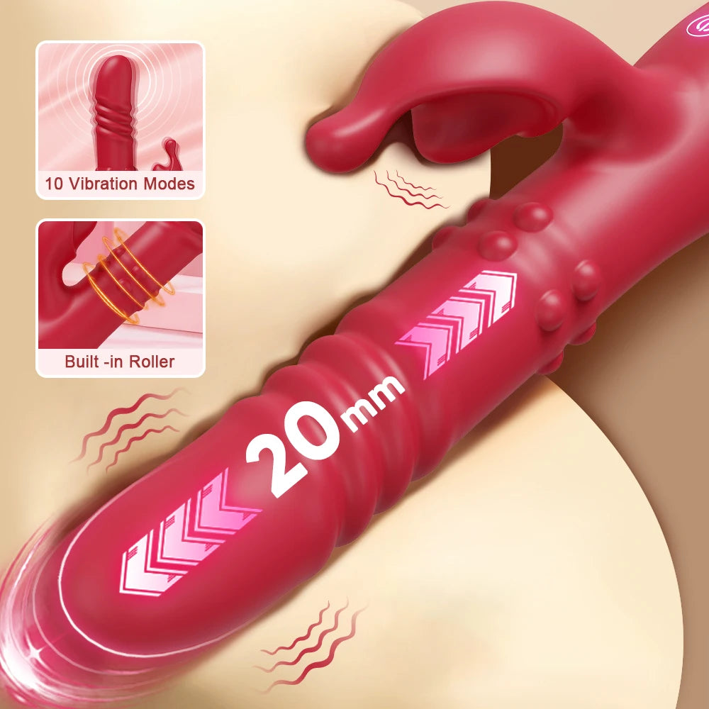 Kaninchen Vibrator Für Frauen Leistungsstarke G-punkt Teleskop Rotierenden Klitoris Vagina Stimulator Weibliche Masturbator Für Erwachsene Sexy Spielzeug