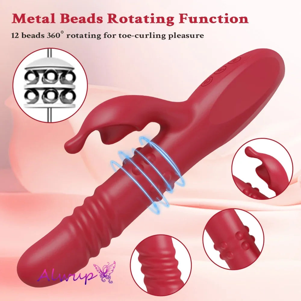 Kaninchen Vibrator Für Frauen Leistungsstarke G-punkt Teleskop Rotierenden Klitoris Vagina Stimulator Weibliche Masturbator Für Erwachsene Sexy Spielzeug