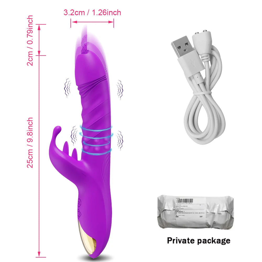 Kaninchen Vibrator Für Frauen Leistungsstarke G-punkt Teleskop Rotierenden Klitoris Vagina Stimulator Weibliche Masturbator Für Erwachsene Sexy Spielzeug