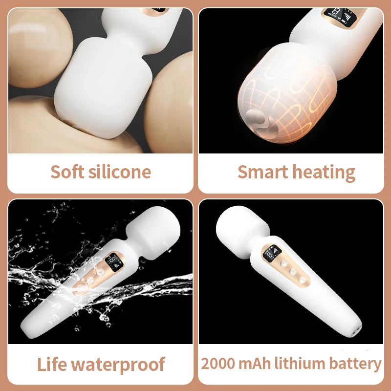 Lcd display vibrator intelligente heizung av vibrator mit 5 verschiedenen frequenzen magnetische saugung aufladen weibliche sex-spielzeug