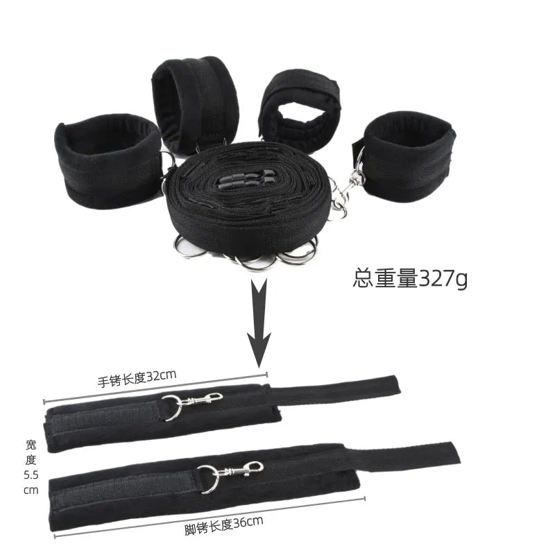 Bdsm Set Spielzeug Sex Handschellen für Paare Erwachsene Kit Bdsm Sexuelle Handschellen Augenbinde Strapon Bett Bondage Erotik Sklave Sadomasochismus