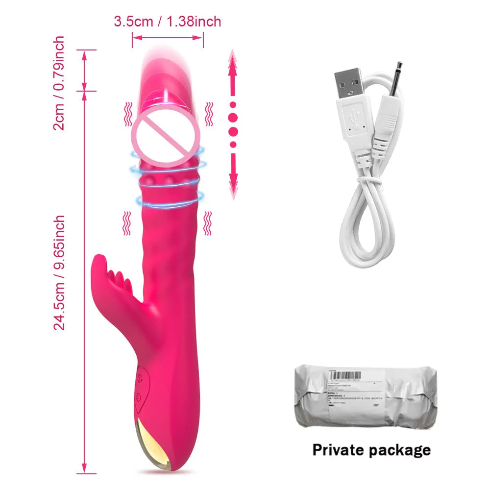Kaninchen Vibrator Für Frauen Leistungsstarke G-punkt Teleskop Rotierenden Klitoris Vagina Stimulator Weibliche Masturbator Für Erwachsene Sexy Spielzeug