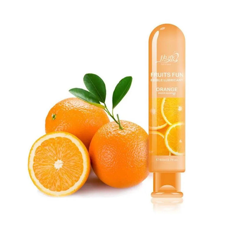 80ML Pfirsich/Erdbeere/Heidelbeere/Kirsche/Orange Essbarer Geschmack Gleitmittel auf Wasserbasis Sex Anal Oral Gel Sex Gleitmittel für Paare Erwachsene