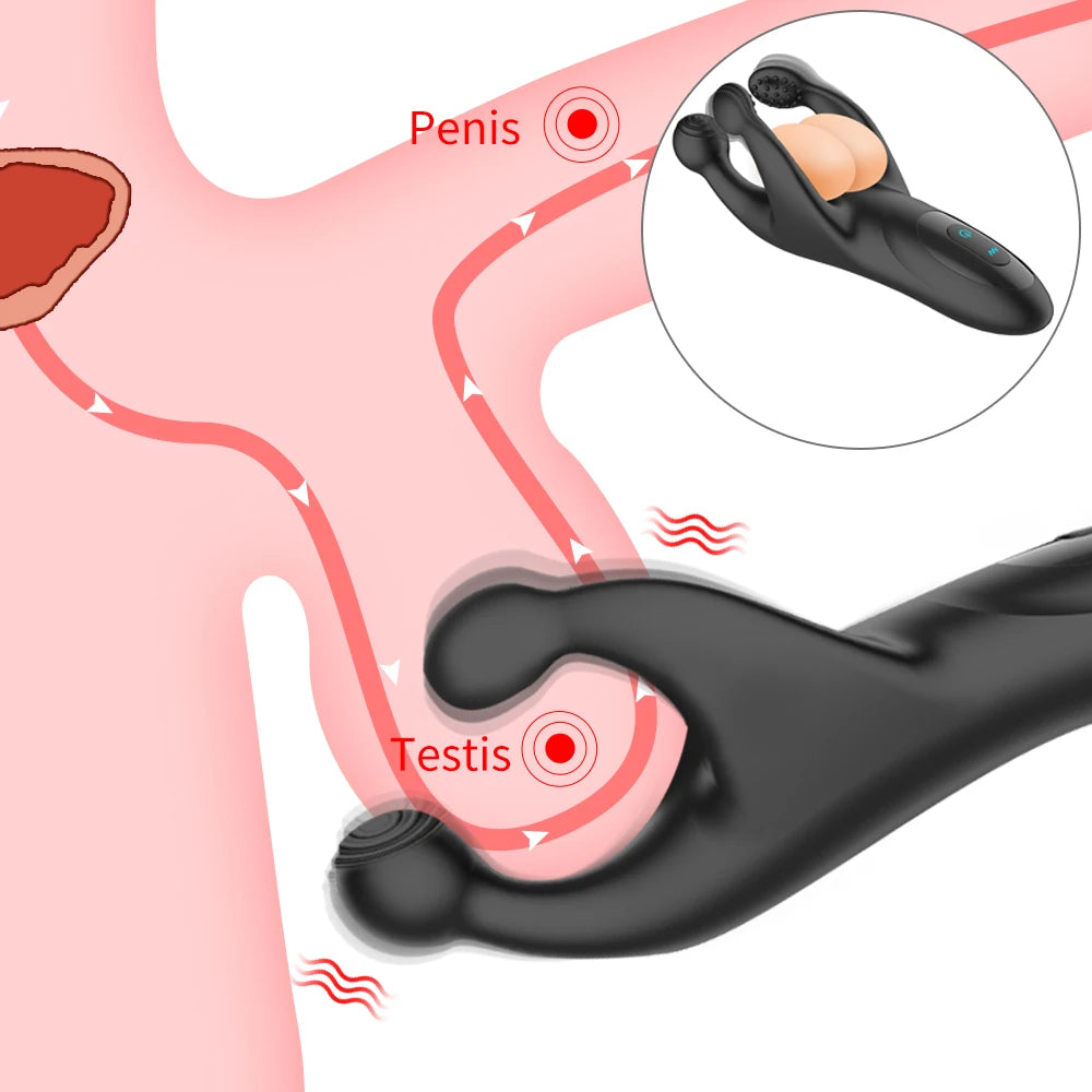Hoden Massager Vibratoren für Männer Sexy Spielzeug 10 Geschwindigkeiten Vibrierende Prostata-massagegerät Silikon Erwachsenen Waren für Männer Paar Erotische