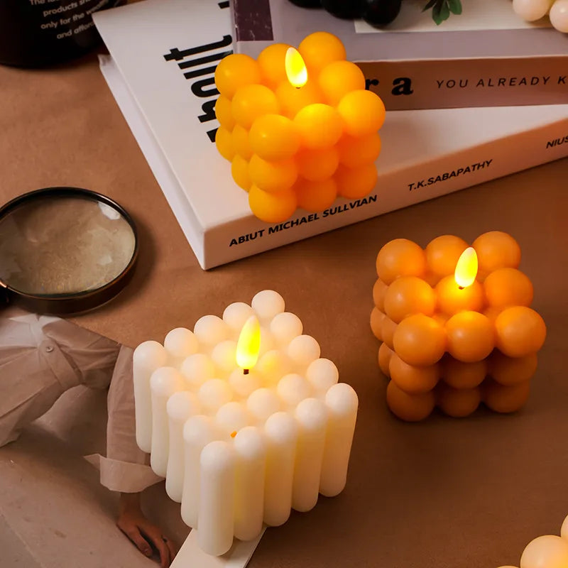 Sicher flammenlose Elektronische kerze Weihnachten hochzeit party luxus Led kerzen mit batterien hause dekoration gefälschte cube kerzen