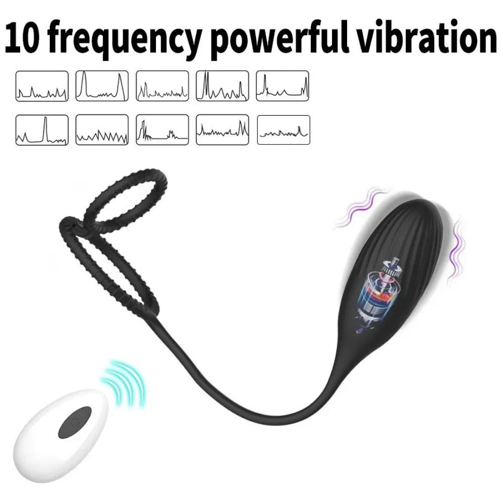 Prostata-Massagegerät mit Penisring, vibrierender Buttplug, Analvibrator, kabellose Fernbedienung, Sexspielzeug, Analdildo-Stimulator für Männer und Frauen