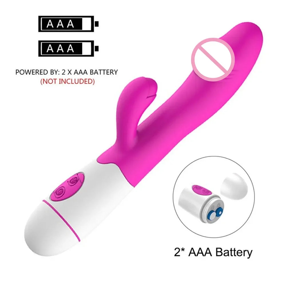 Kaninchen-Vibrator für Frauen, Vagina, G-Punkt, Nippel, Klitoris-Stimulator, stoßender, teleskopischer, rotierender Dildo für Erwachsene, sexy Spielzeug