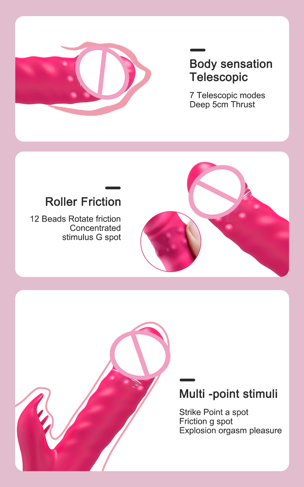 Kaninchen Vibrator Für Frauen Leistungsstarke G-punkt Teleskop Rotierenden Klitoris Vagina Stimulator Weibliche Masturbator Für Erwachsene Sexy Spielzeug
