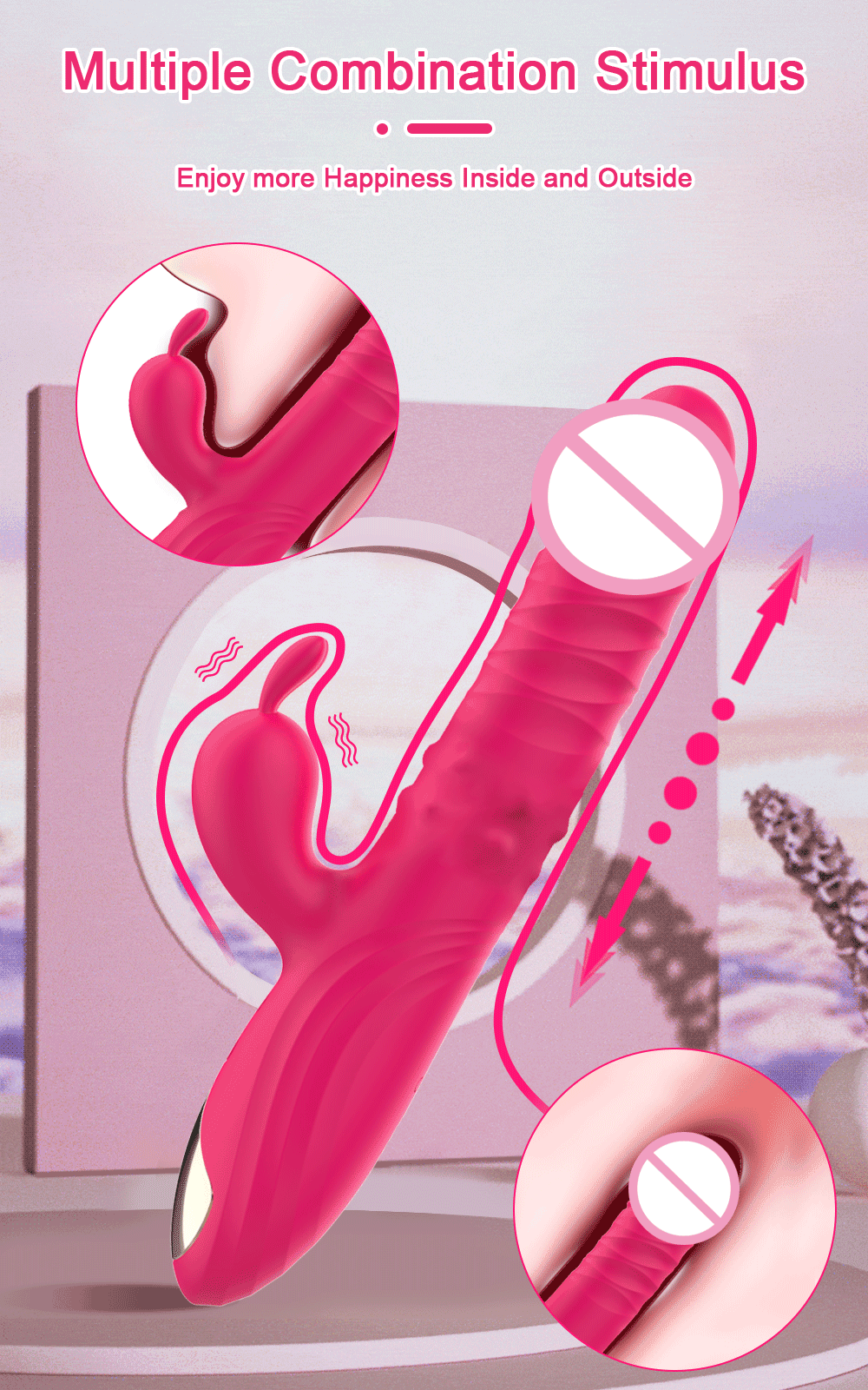 Kaninchen Vibrator Für Frauen Leistungsstarke G-punkt Teleskop Rotierenden Klitoris Vagina Stimulator Weibliche Masturbator Für Erwachsene Sexy Spielzeug