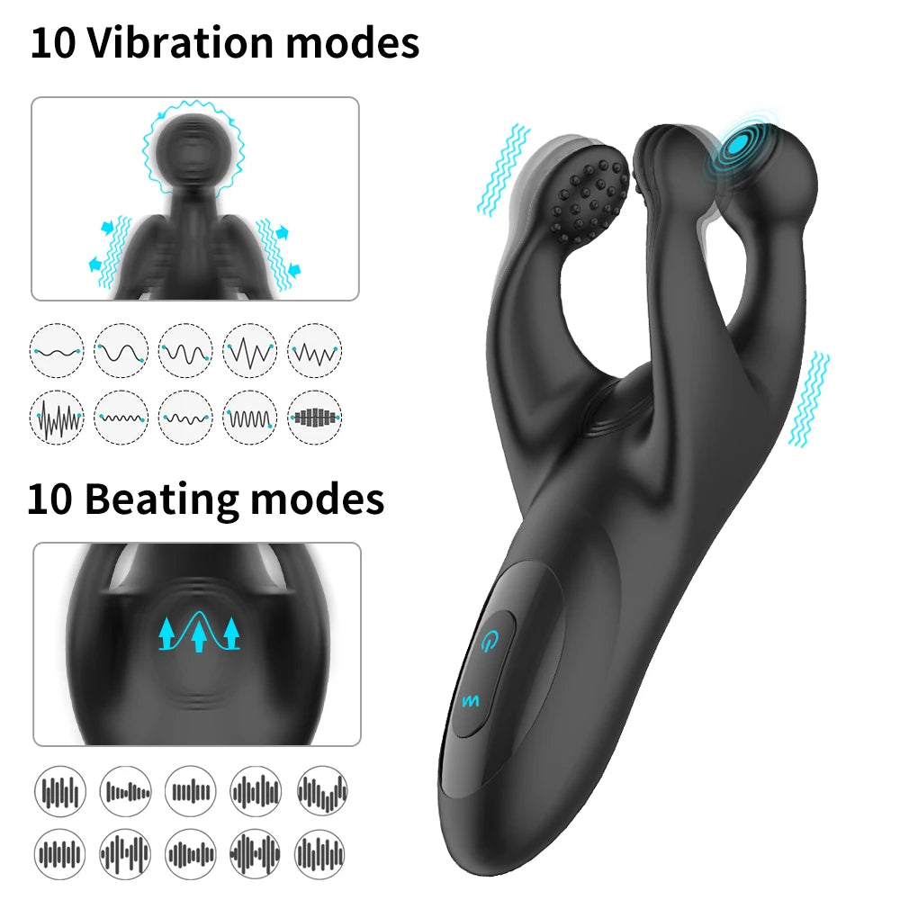 Hoden Massager Vibratoren für Männer Sexy Spielzeug 10 Geschwindigkeiten Vibrierende Prostata-massagegerät Silikon Erwachsenen Waren für Männer Paar Erotische