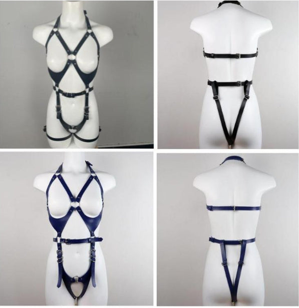 Leather Harness Bodysuit