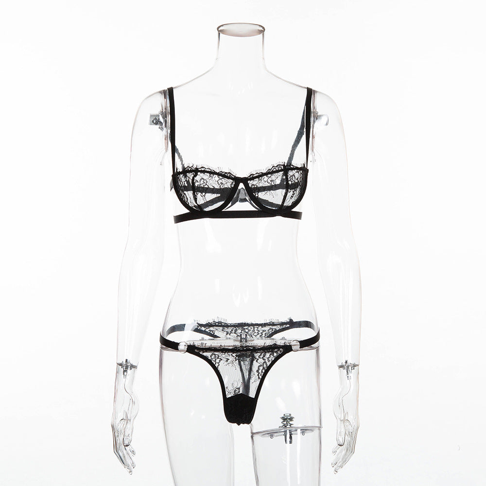 Sheer Lace Wrapped Lingerie Set