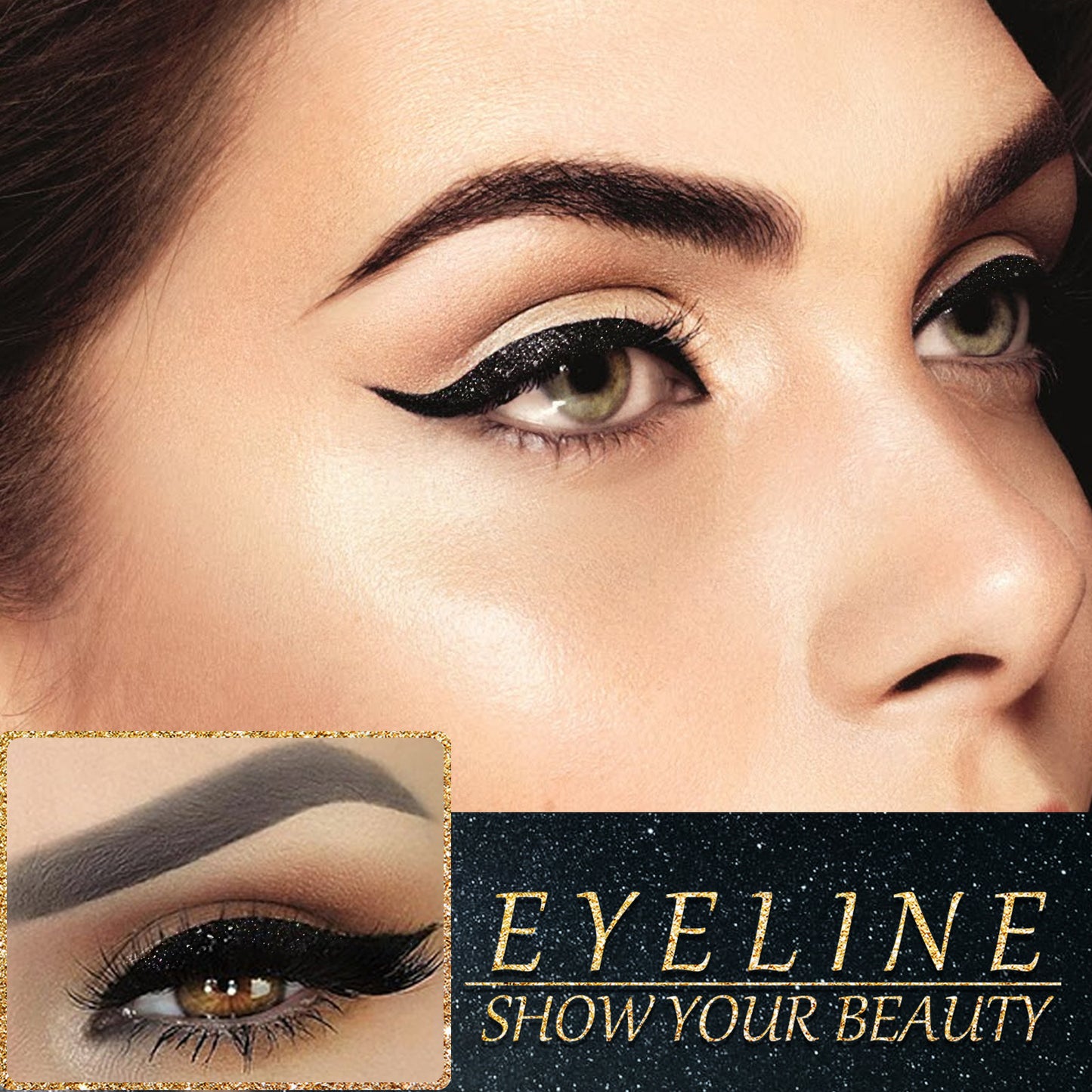 EELHOE 3D Glitter Seven Color Eyeliner False Eyelash Sticks, Glue Free Self-Adhesive Eye Makeup Eyeshadow Sticks