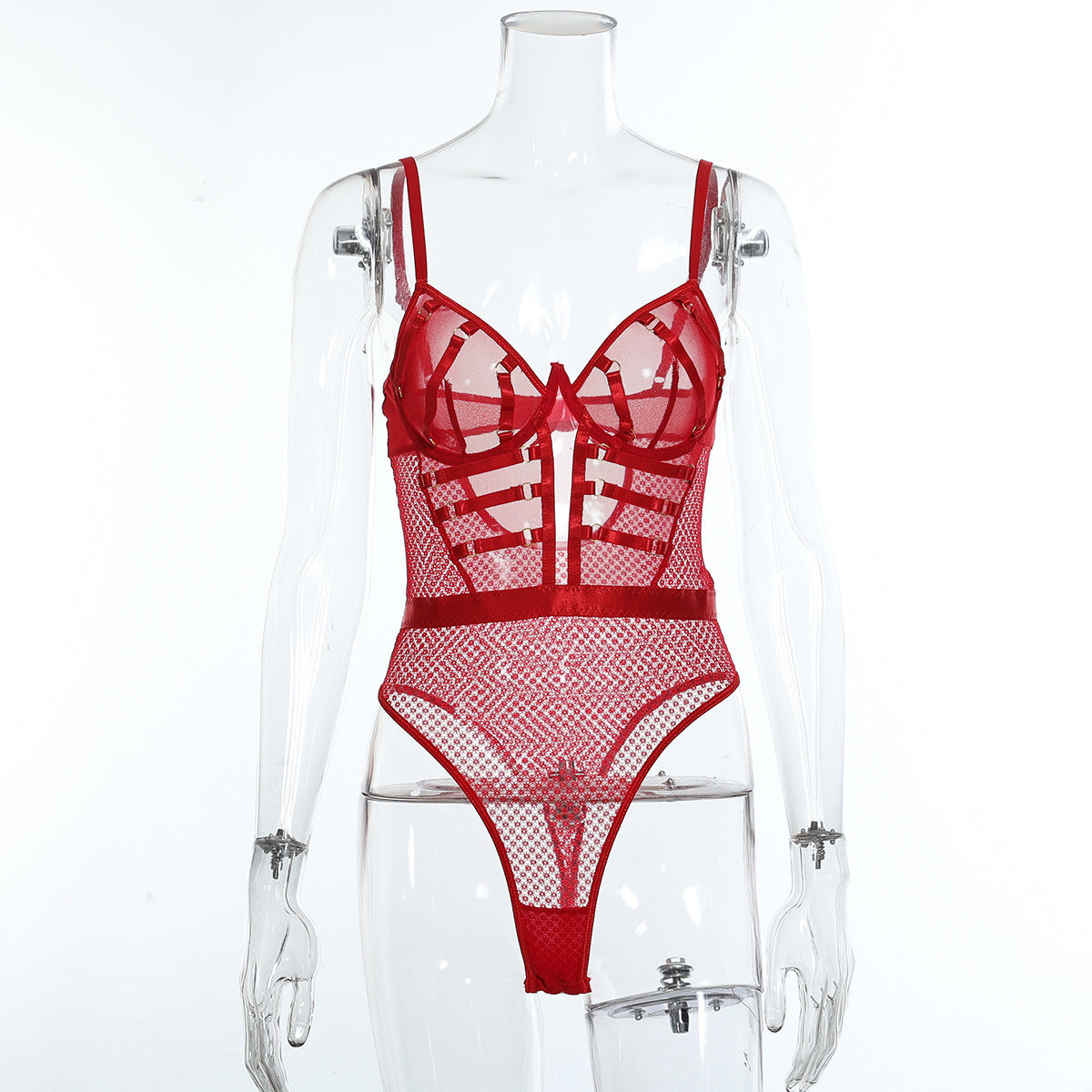 Lace Mesh Corset Bodysuit