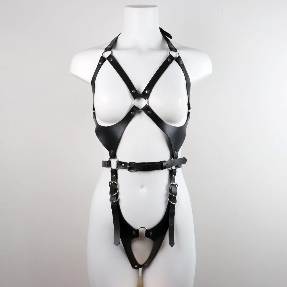Leather Harness Bodysuit