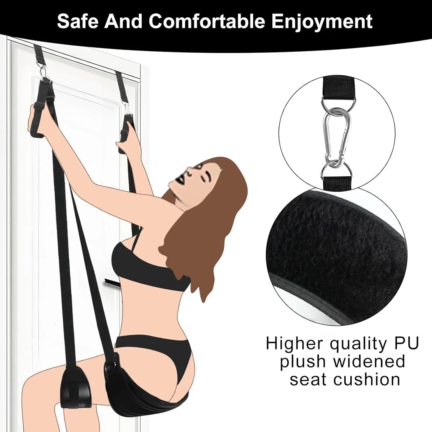 BDSM Tür Sexspielzeug Sexschaukel Bondage Leder Sexschlingen Verstellbare Träger Handschellen Beinfesseln Spreizer Erwachsenenspielzeug für Paare