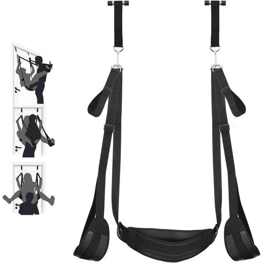 BDSM Tür Sexspielzeug Sexschaukel Bondage Leder Sexschlingen Verstellbare Träger Handschellen Beinfesseln Spreizer Erwachsenenspielzeug für Paare
