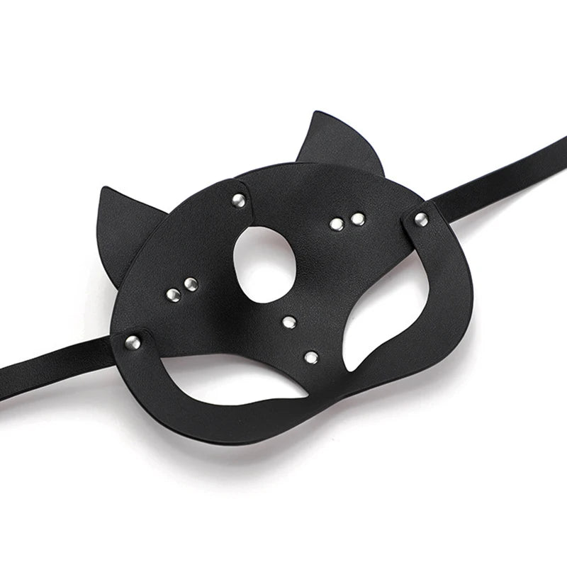 BDSM Maske Sex Spielzeug Für Frauen Bondage Fesseln Leder Sexy Cosplay Kaninchen Katze Ohr Bunny Maske Maskerade Partei Gesicht Cosplay