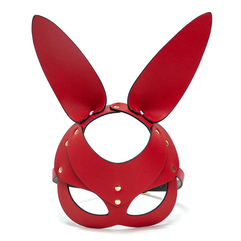 BDSM Maske Sex Spielzeug Für Frauen Bondage Fesseln Leder Sexy Cosplay Kaninchen Katze Ohr Bunny Maske Maskerade Partei Gesicht Cosplay