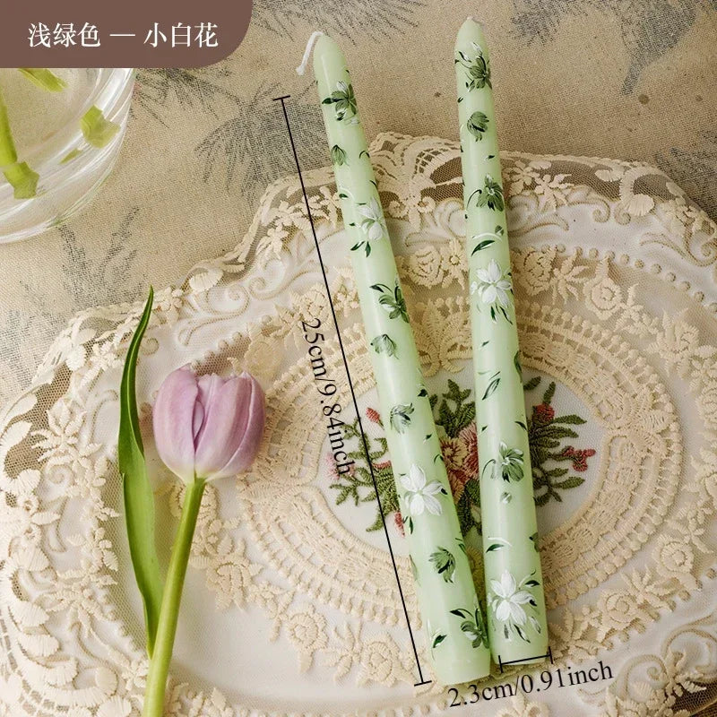 25 cm handbemalte Spitzkerzen, dekorative lange Kerzen, luxuriöse Geschenke für Sie, ästhetische Wohnaccessoires