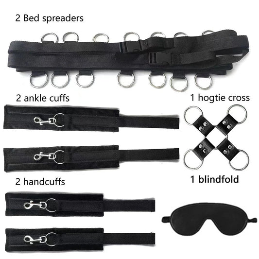 Bdsm Set Spielzeug Sex Handschellen für Paare Erwachsene Kit Bdsm Sexuelle Handschellen Augenbinde Strapon Bett Bondage Erotik Sklave Sadomasochismus
