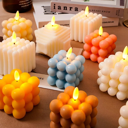 Sicher flammenlose Elektronische kerze Weihnachten hochzeit party luxus Led kerzen mit batterien hause dekoration gefälschte cube kerzen