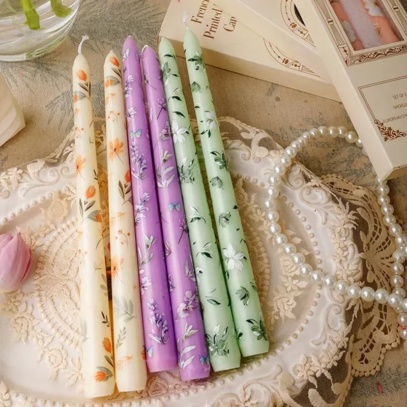 25 cm handbemalte Spitzkerzen, dekorative lange Kerzen, luxuriöse Geschenke für Sie, ästhetische Wohnaccessoires