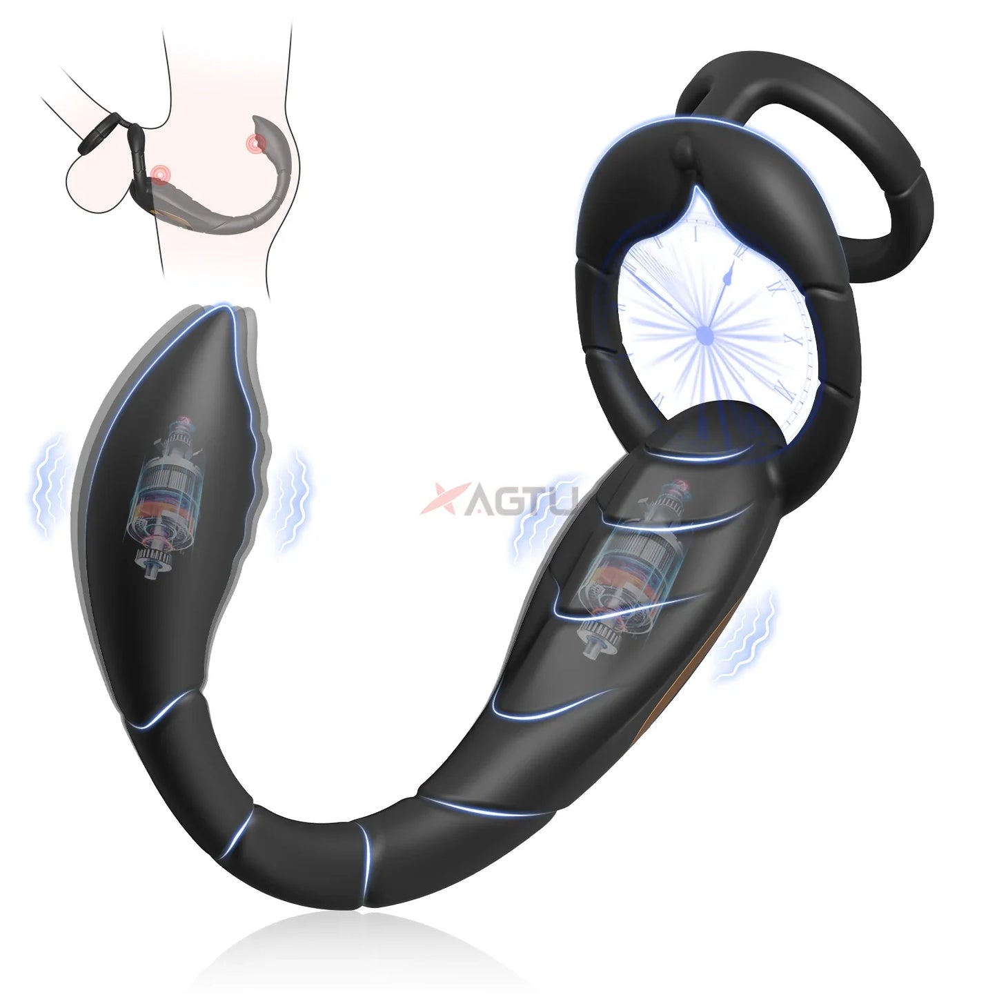 Vibrierender Cockring für Männer, Prostata-Massagegerät, Stimulator für Männer, APP-Steuerung, Sexspielzeug für Paare, Analvibrator, Penisring, Buttplug