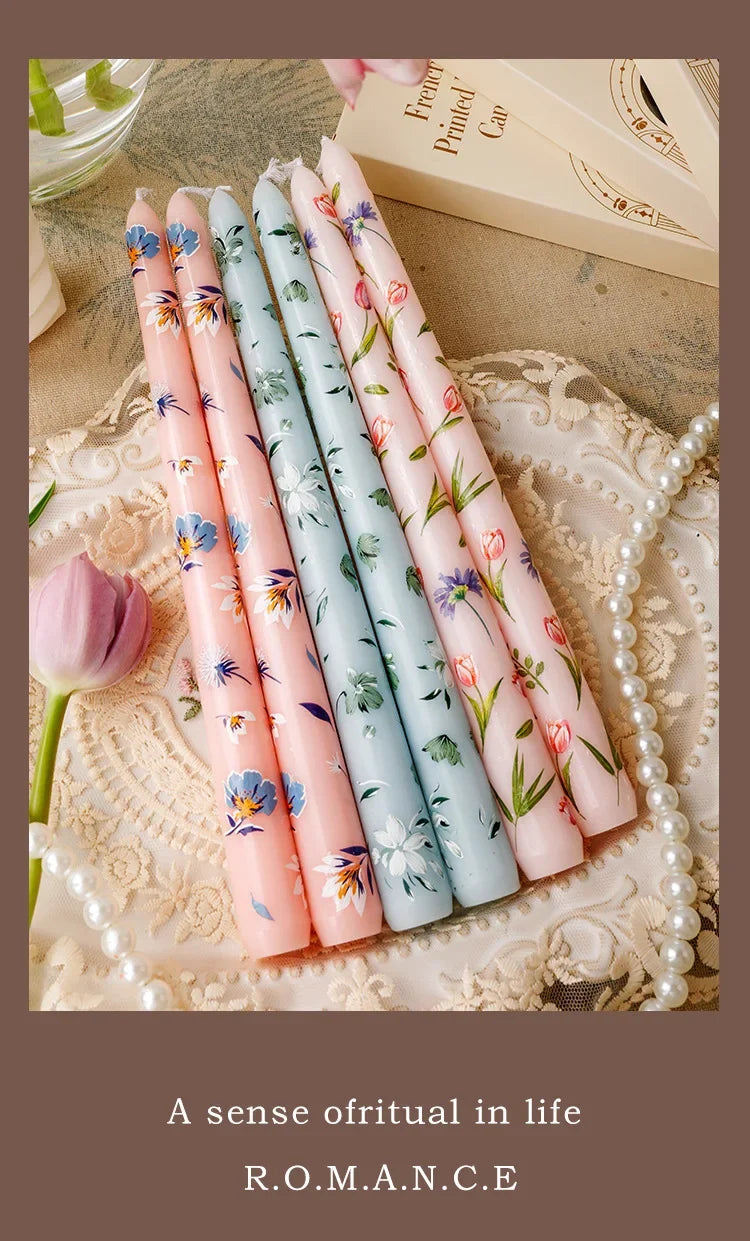 25 cm handbemalte Spitzkerzen, dekorative lange Kerzen, luxuriöse Geschenke für Sie, ästhetische Wohnaccessoires